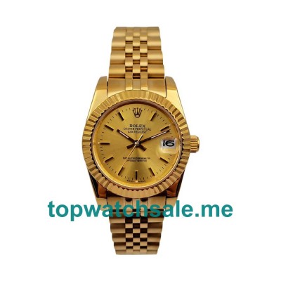 31MM Men And Women Rolex Datejust 6827 Champagne Dials Replica Watches UK