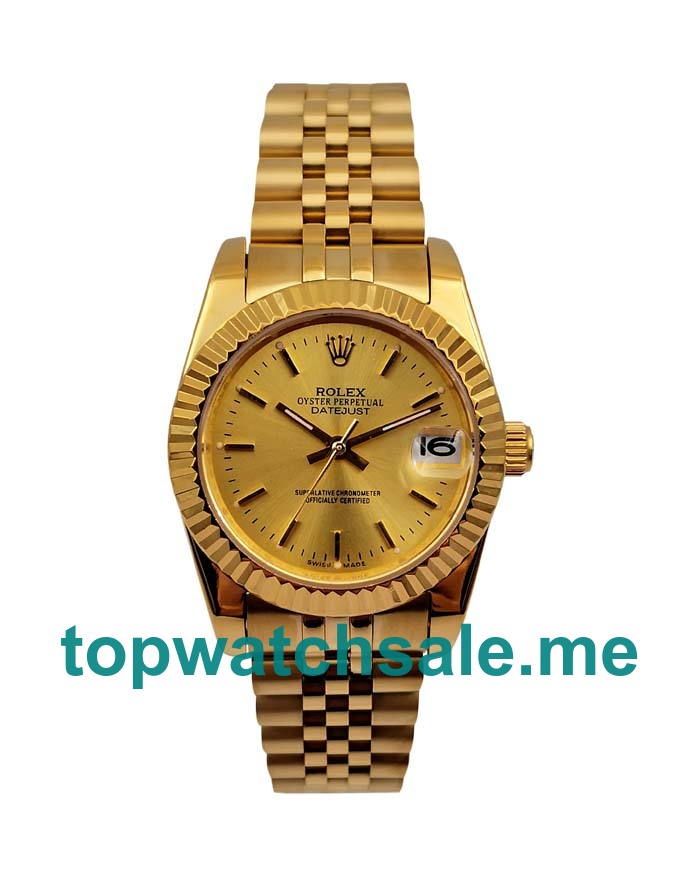 31MM Men And Women Rolex Datejust 6827 Champagne Dials Replica Watches UK