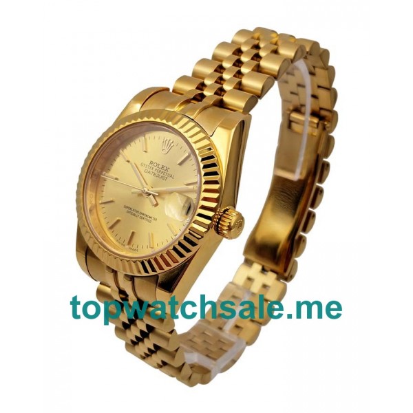 31MM Men And Women Rolex Datejust 6827 Champagne Dials Replica Watches UK