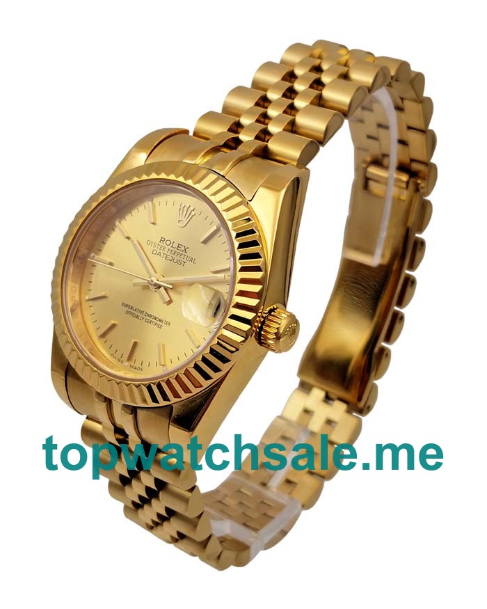 31MM Men And Women Rolex Datejust 6827 Champagne Dials Replica Watches UK