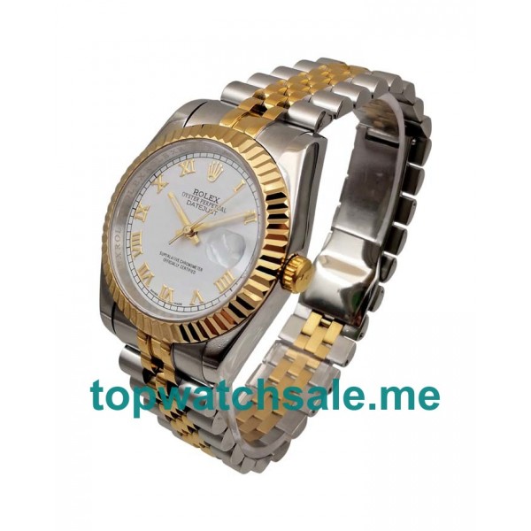 36MM Men Rolex Datejust 16233 White Dials Replica Watches UK