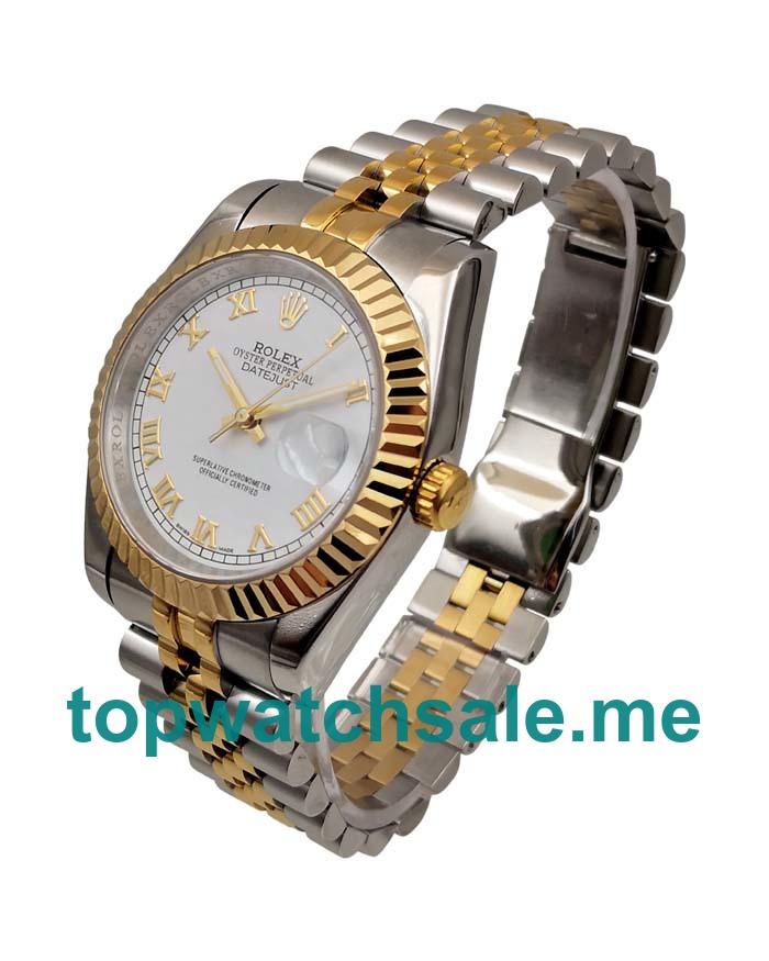 36MM Men Rolex Datejust 16233 White Dials Replica Watches UK