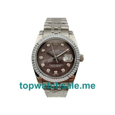 36MM Men Rolex Datejust 116234 Black Mother Of Pearl Dials Replica Watches UK