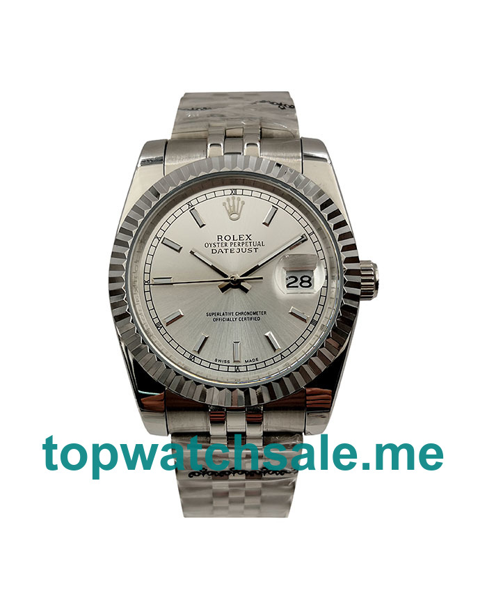 36MM Men Rolex Datejust 16220 White Dials Replica Watches UK