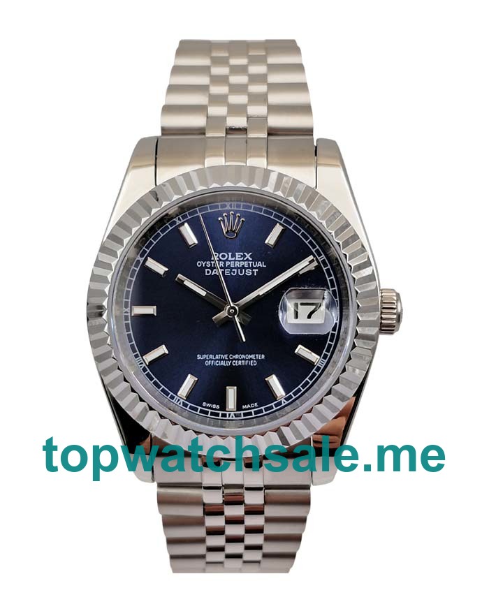 36MM Men Rolex Datejust 16234 Blue Dials Replica Watches UK