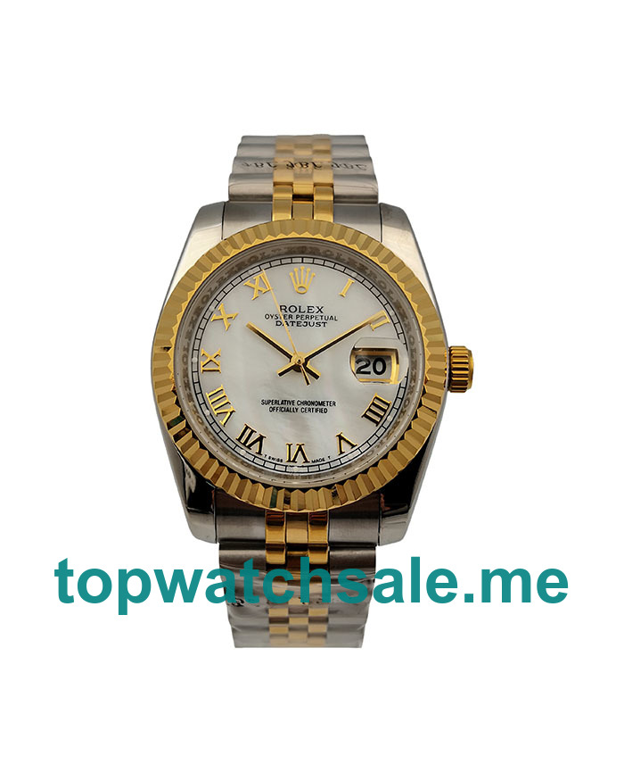 36MM Men Rolex Datejust 116233 White Mother Of Pearl Dials Replica Watches UK