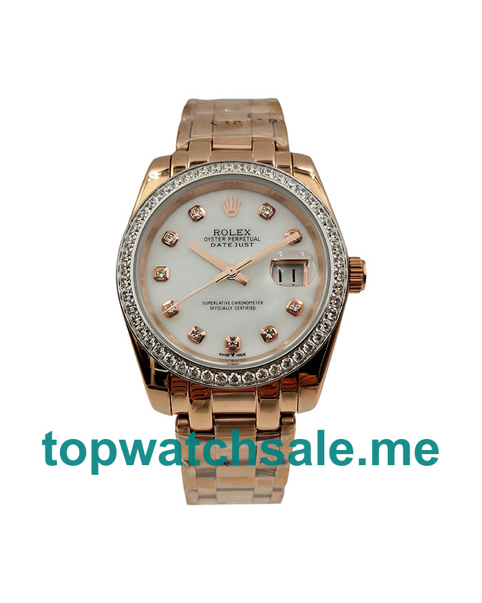 36MM Women Rolex Pearlmaster 81285 White Dials Replica Watches UK