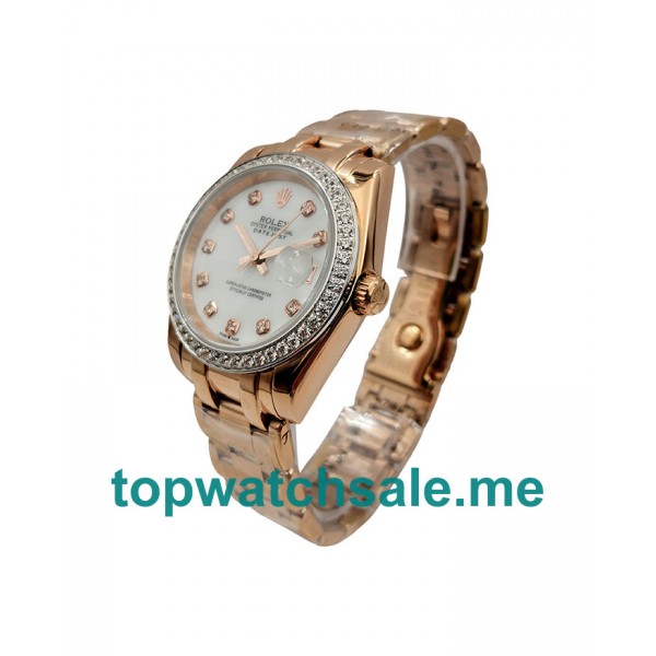 36MM Women Rolex Pearlmaster 81285 White Dials Replica Watches UK