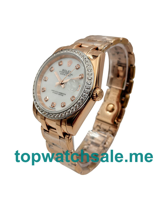 36MM Women Rolex Pearlmaster 81285 White Dials Replica Watches UK