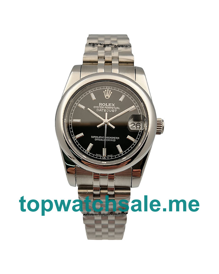 31MM Men And Women Rolex Datejust 178240 Black Dials Replica Watches UK