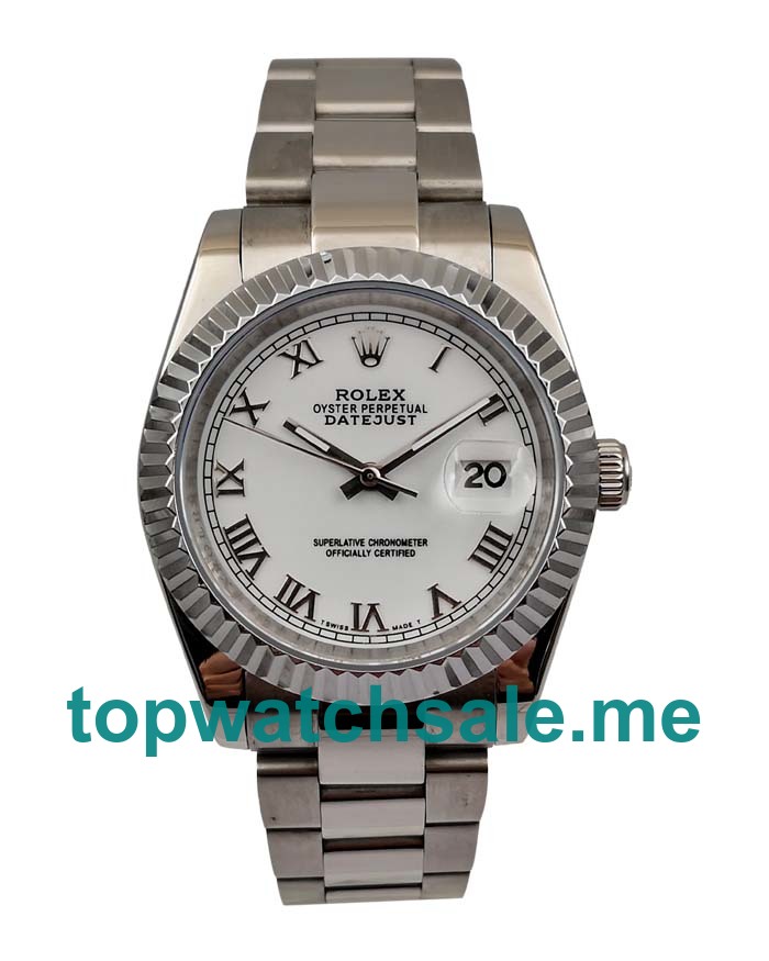 36MM Men Rolex Datejust 16220 White Dials Replica Watches UK