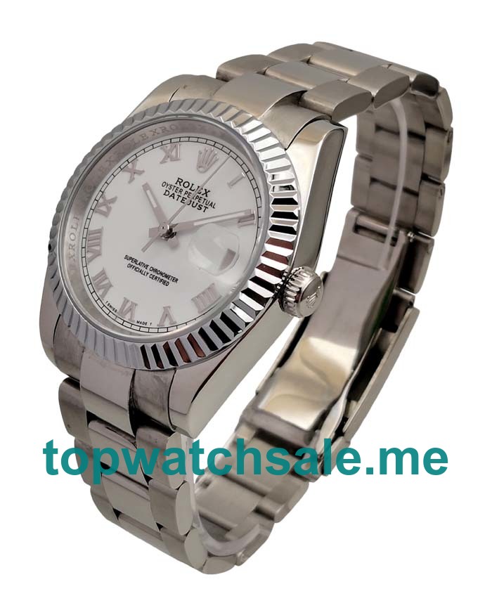 36MM Men Rolex Datejust 16220 White Dials Replica Watches UK