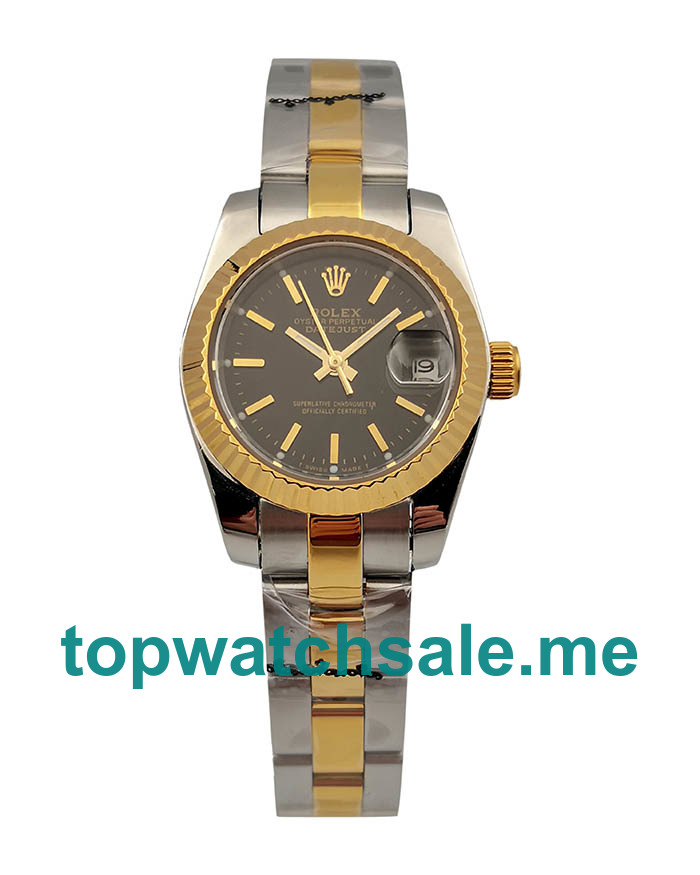 26MM Women Rolex Lady-Datejust 69173 Black Dials Replica Watches UK