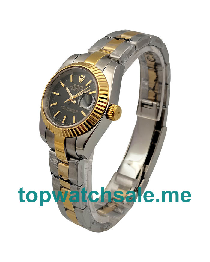 26MM Women Rolex Lady-Datejust 69173 Black Dials Replica Watches UK