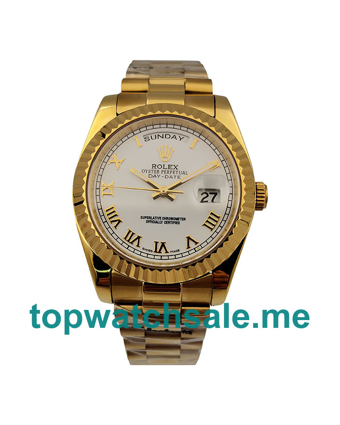 36MM Men Rolex Day-Date 118238 White Dials Replica Watches UK