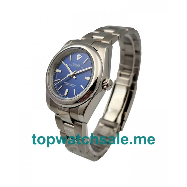 31MM Men And Women Rolex Oyster Perpetual 177200 Blue Dials Replica Watches UK