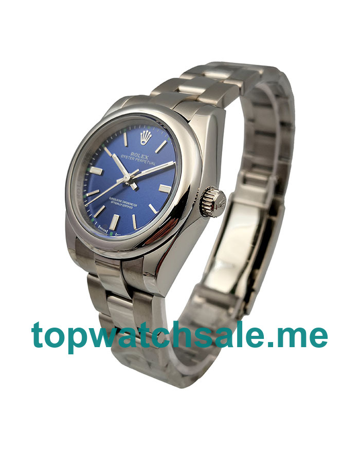 31MM Men And Women Rolex Oyster Perpetual 177200 Blue Dials Replica Watches UK