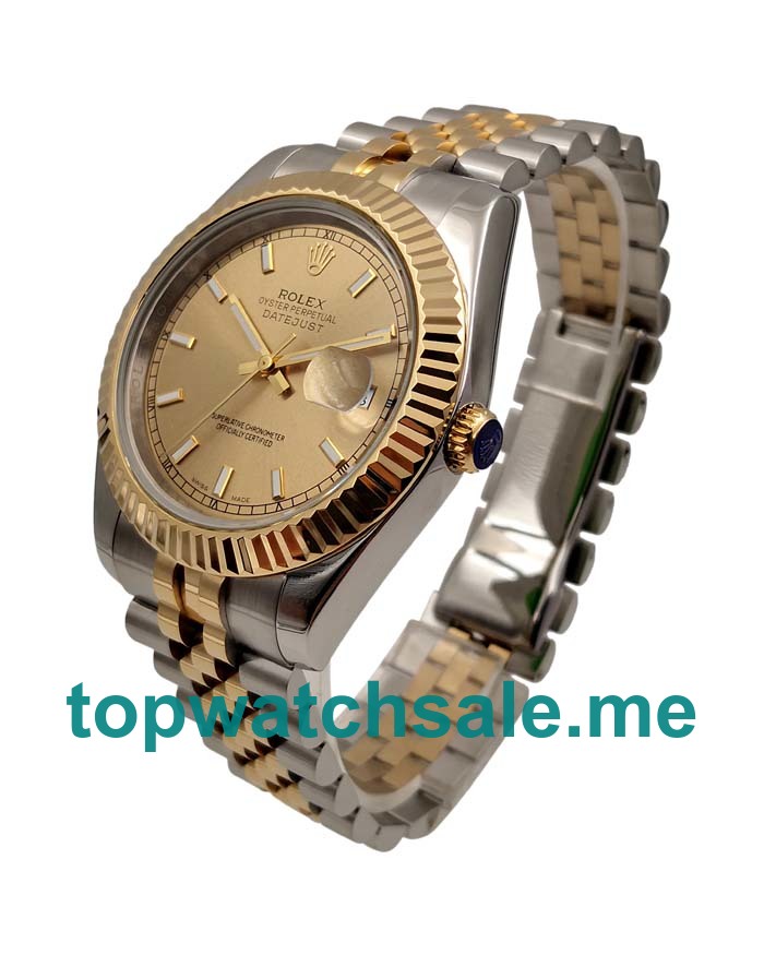 41MM Men Rolex Datejust 116233 Champagne Dials Replica Watches UK