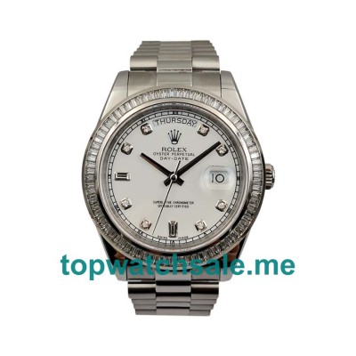 41MM Swiss Men Rolex Day-Date 118346 White Dials Replica Watches UK