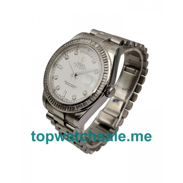 41MM Swiss Men Rolex Day-Date 118346 White Dials Replica Watches UK