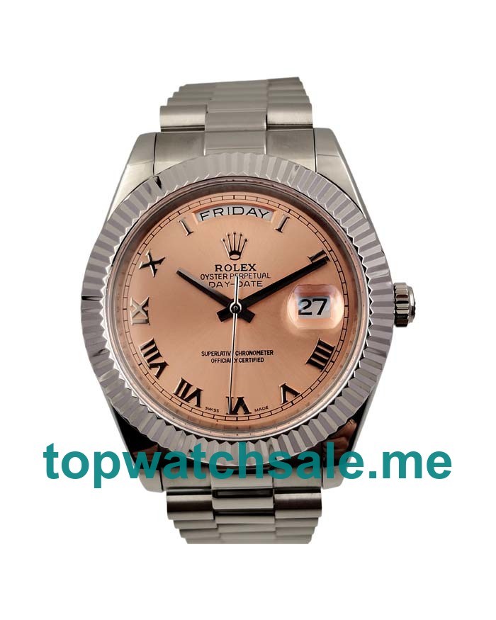 41MM Swiss Men Rolex Day-Date 218239 Pink Dials Replica Watches UK