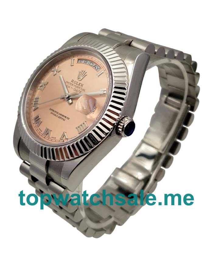 41MM Swiss Men Rolex Day-Date 218239 Pink Dials Replica Watches UK