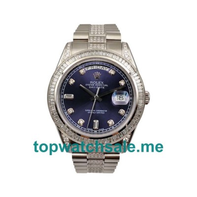41MM Swiss Men Rolex Day-Date 118346 Blue Dials Replica Watches UK