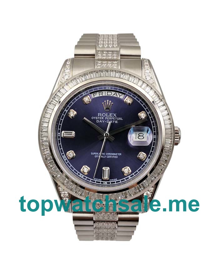 41MM Swiss Men Rolex Day-Date 118346 Blue Dials Replica Watches UK