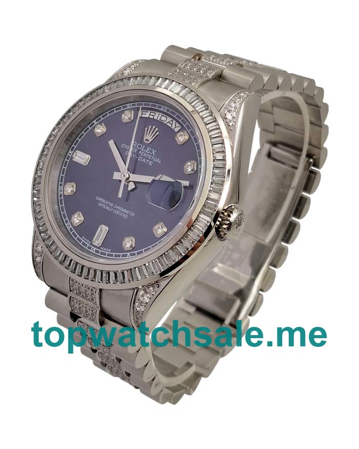 41MM Swiss Men Rolex Day-Date 118346 Blue Dials Replica Watches UK