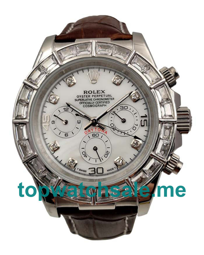 40MM Men Rolex Daytona 116589BR White Mother Of Pearl Dials Replica Watches UK
