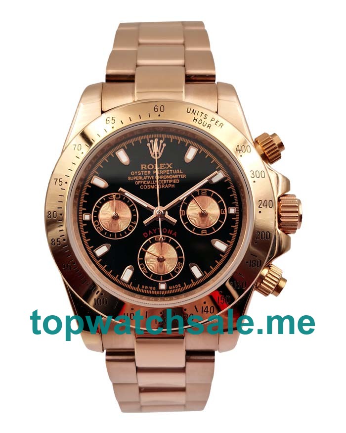 40MM Men Rolex Daytona 116505 Black Dials Replica Watches UK