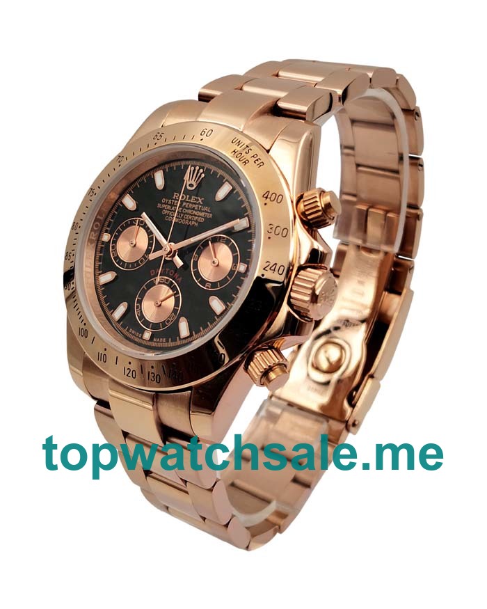 40MM Men Rolex Daytona 116505 Black Dials Replica Watches UK