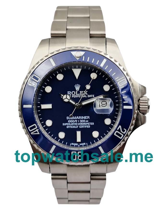 40MM Swiss Men Rolex Submariner 116619 LB Blue Dials Replica Watches UK