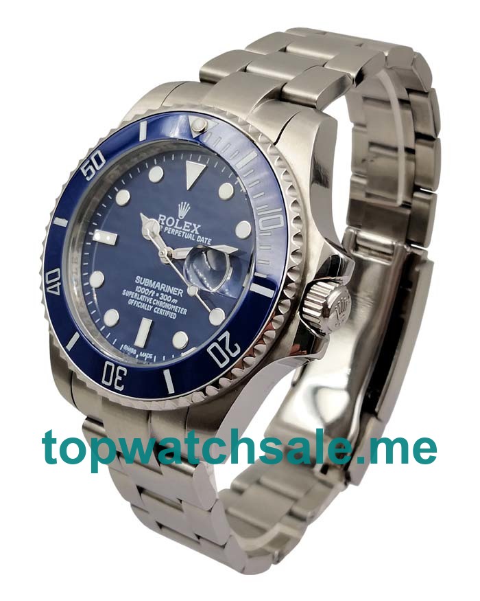 40MM Swiss Men Rolex Submariner 116619 LB Blue Dials Replica Watches UK