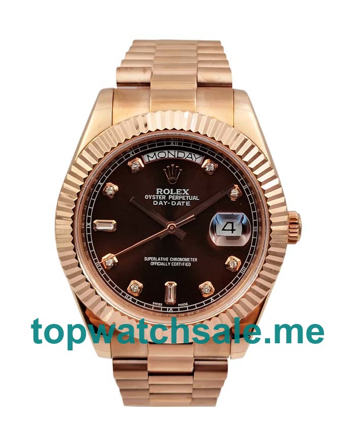 41MM Swiss Men Rolex Day-Date 218235 Brown Dials Replica Watches UK