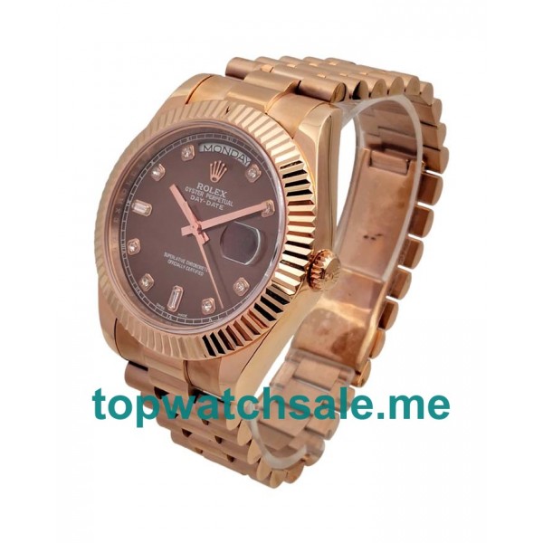 41MM Swiss Men Rolex Day-Date 218235 Brown Dials Replica Watches UK