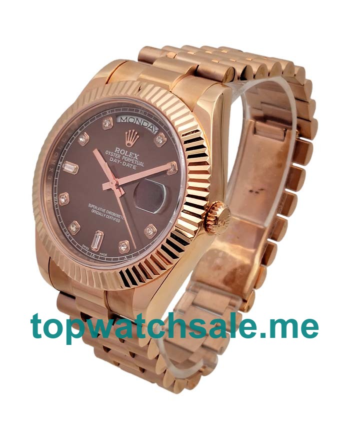 41MM Swiss Men Rolex Day-Date 218235 Brown Dials Replica Watches UK