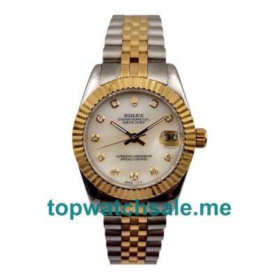 31MM Men And Women Rolex Datejust 69173 White Mother Of Pearl Dials Replica Watches UK