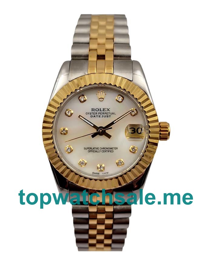 31MM Men And Women Rolex Datejust 69173 White Mother Of Pearl Dials Replica Watches UK