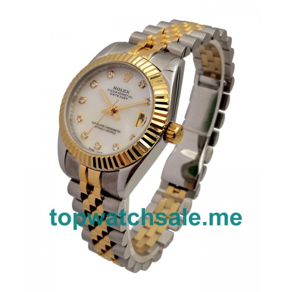 31MM Men And Women Rolex Datejust 69173 White Mother Of Pearl Dials Replica Watches UK