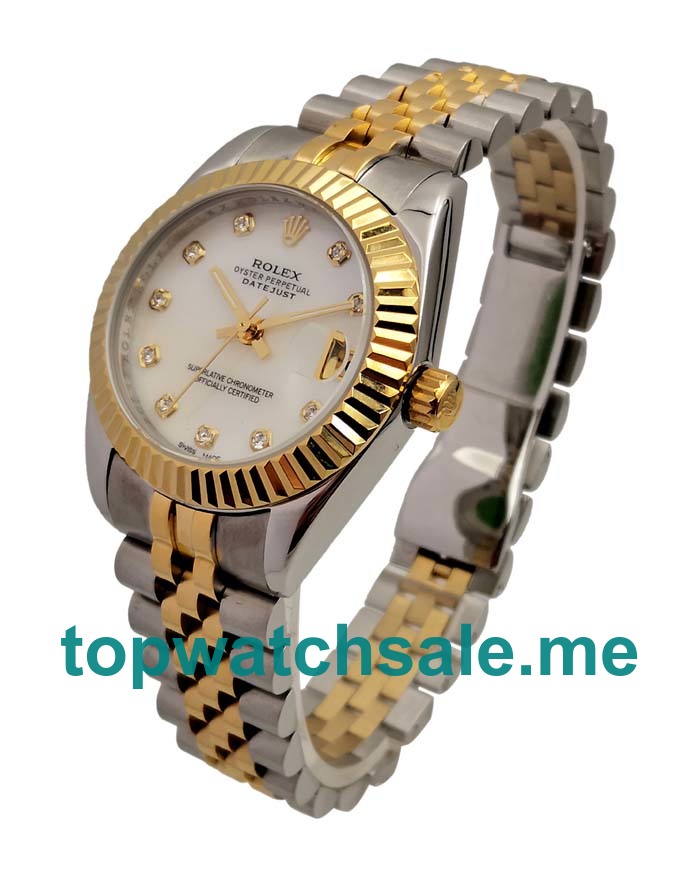 31MM Men And Women Rolex Datejust 69173 White Mother Of Pearl Dials Replica Watches UK