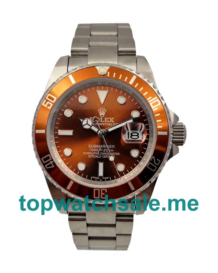 40MM Men Rolex Submariner 116610 Brown Dials Replica Watches UK