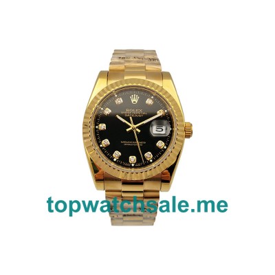 36MM Men Rolex Datejust 16238 Black Dials Replica Watches UK