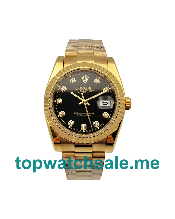 36MM Men Rolex Datejust 16238 Black Dials Replica Watches UK