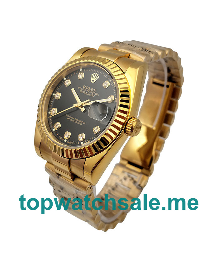 36MM Men Rolex Datejust 16238 Black Dials Replica Watches UK