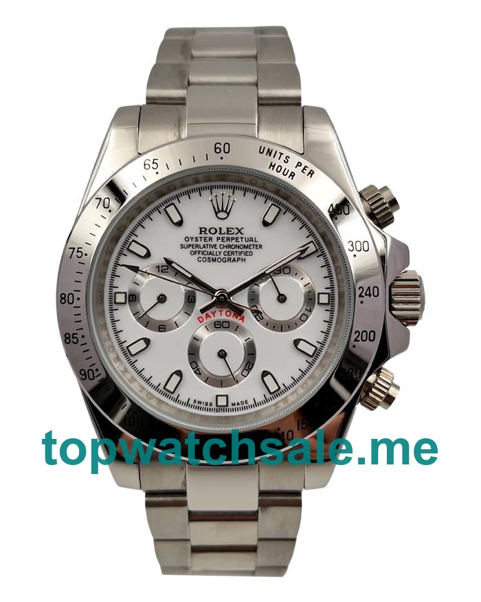 40MM Men Rolex Daytona 116520 White Dials Replica Watches UK