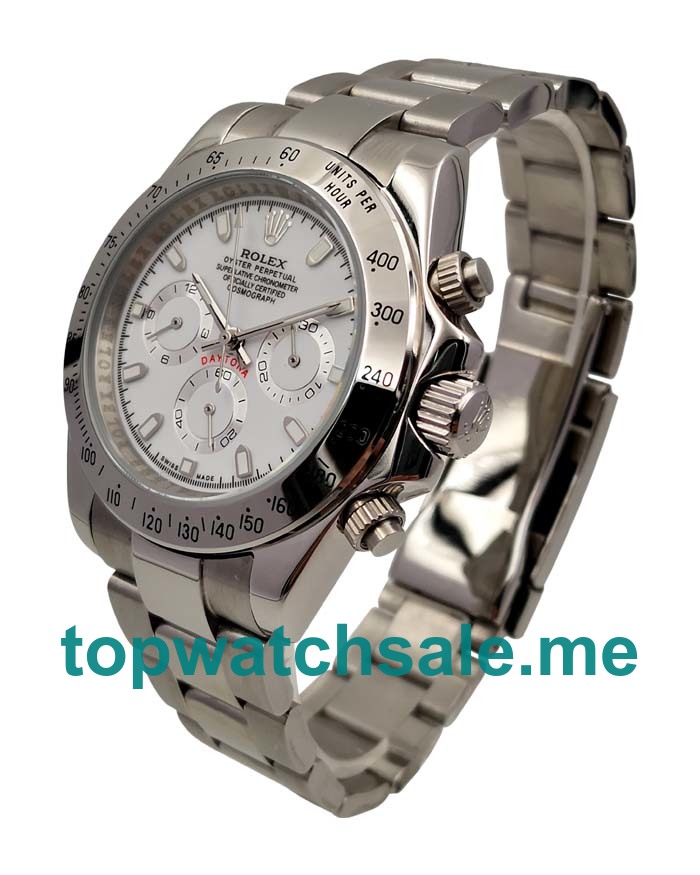 40MM Men Rolex Daytona 116520 White Dials Replica Watches UK