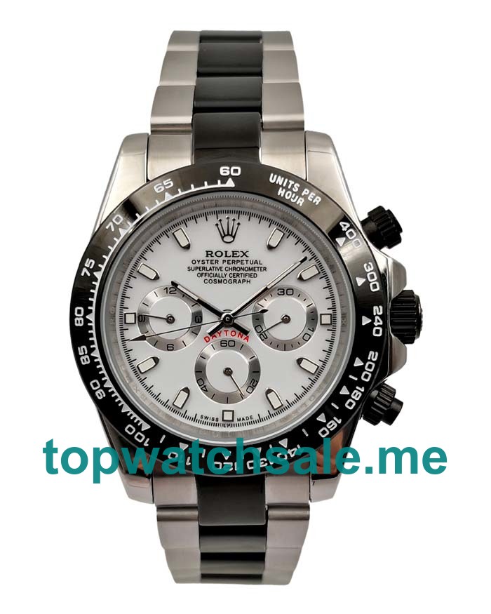 40MM Men Rolex Daytona 116500 White Dials Replica Watches UK
