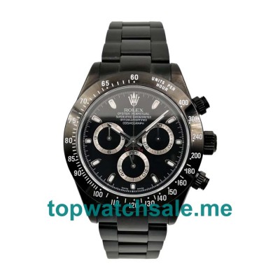 40MM Swiss Men Rolex Daytona 116520 Black Dials Replica Watches UK