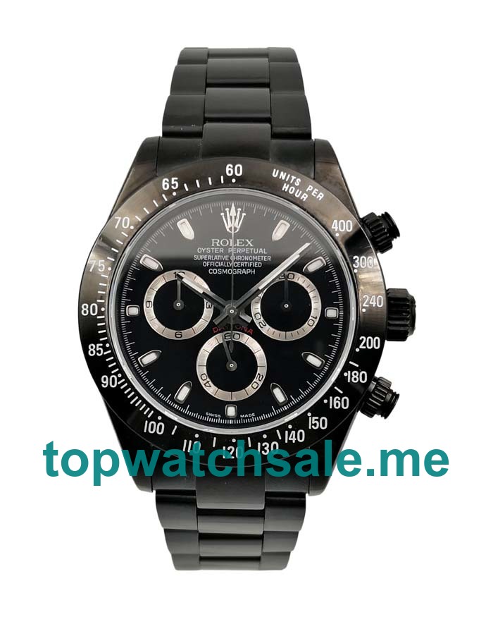 40MM Swiss Men Rolex Daytona 116520 Black Dials Replica Watches UK